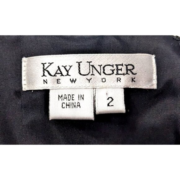 Vintage 90s KAY UNGER New York Sleek Black Knee Length Pencil Skirt Lined Size 2 - Picture 3 of 9